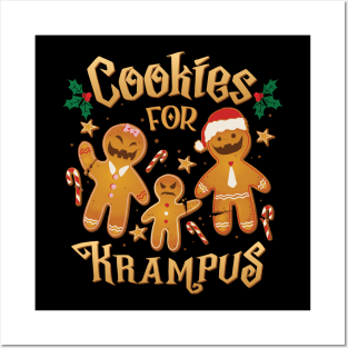 Creepy Gingerbread Cookies For Krampus - Merry Krampus Posters and Art